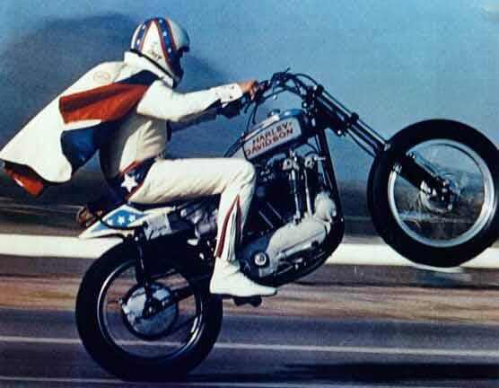 Image de Evel Knievel sur sa moto