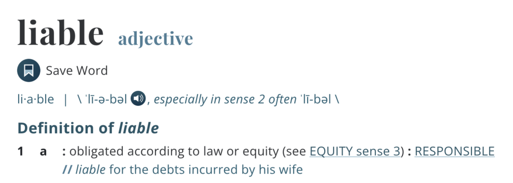 Definition of Liable | Explaining Liability Insurance