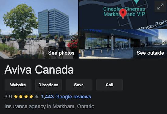 Aviva Insurance Ontario Google Reviews