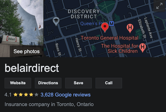 Belairdirect Insurance Ontario Google Reviews