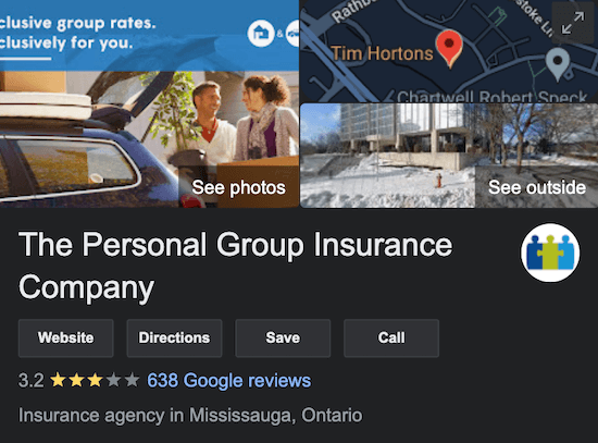 The Personal Insurance Ontario Google Reviews