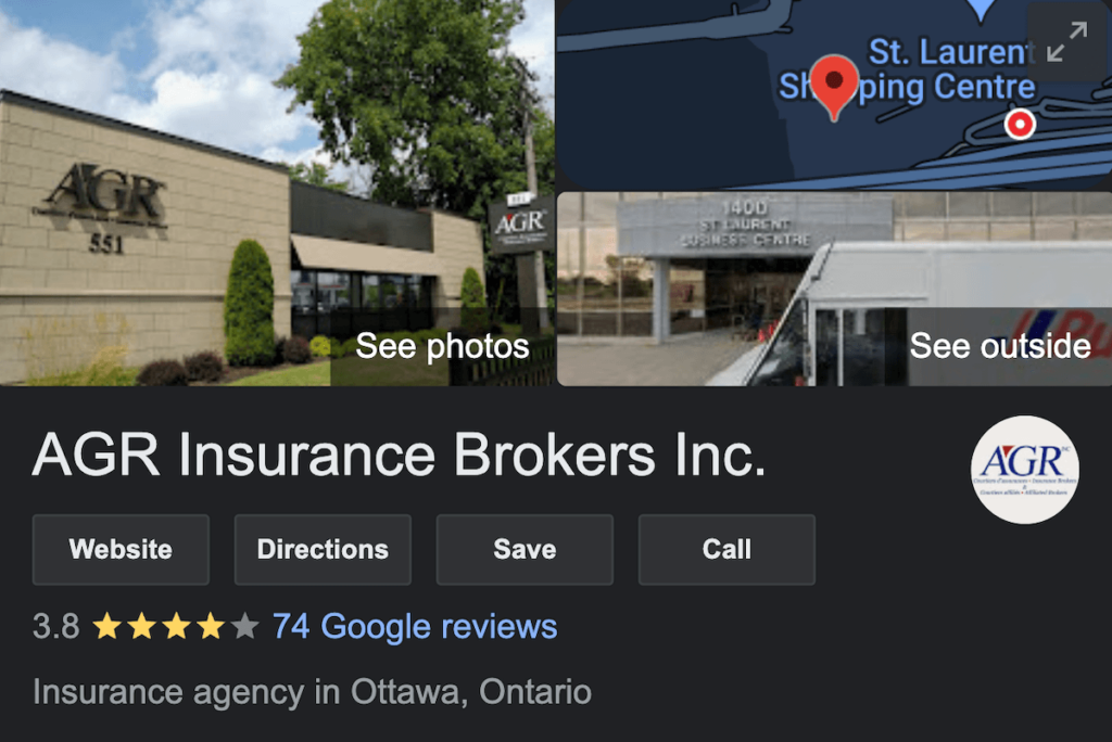 AGR Ottawa Insurance Brokers Google Ratings | KBD Insurance