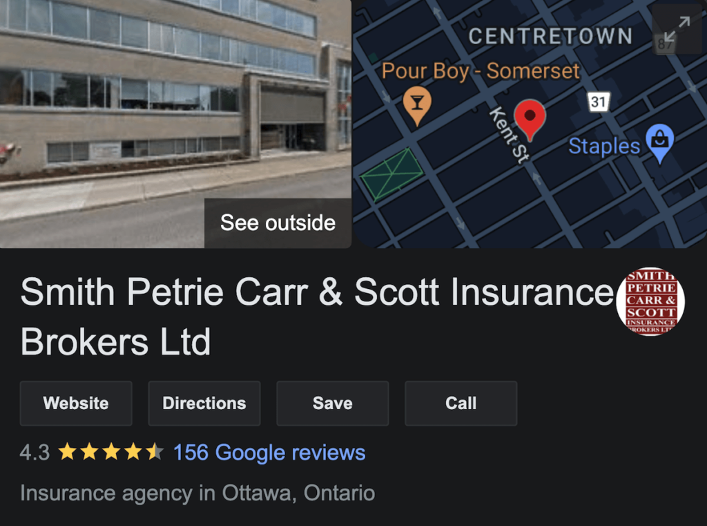 Acera Insurance Brokers Ottawa Google Ratings | KBD Insurance