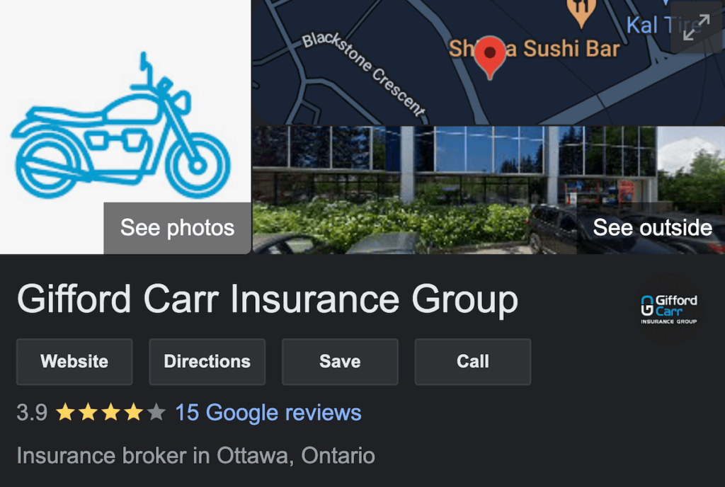 Gifford Carr Insurance Brokers Ottawa Google Rankings | KBD Insurance